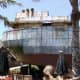 The aquarium has been set up in the hole of an old ship. There are also restaurants on deck and below-decks