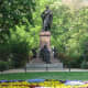 Mendelssohn's monument, near St. Thomas Church, in Leipzig, Germany.