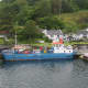 The Port Askaig Hotel as seen from the deck of a docking ferry