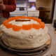 Another nice thing about the orange candies: they have rounded sides, so it's easy to line them along the perimeter of the cake.