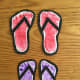 Can't wear flip-flops? Paint your own in pink and purple.