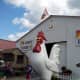 The outside of a poultry exhibit at a fair.