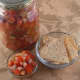 Hot and Spicy Salsa With Cilantro and Coriander, served with corn tortilla chips.