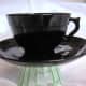 Black onyx china cup and saucer