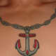 Anchor-on-a-chain necklace tattoo