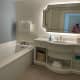 The master suite has a large soaking tub.