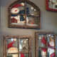 Old windows painted for Christmas