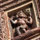Panchanan Shiva with sacred thread; terracotta. At Kali temple in Itanda, Birbhum.