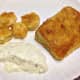 Dusted and pan fried shrimp and haddock