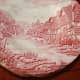 Johnson Bros, red,  Old Country Scene soup plate
