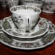 Ridgway Staffordshire Windsor Porcelain coffee set, green, colorful