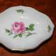Meissen, small bowl with gold rim, motif rose