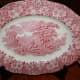 Enoch Wedgwood Tunstall , pink hand engraved serving plate