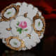 meissen sumptuous dish, d&eacute;cor rose, decorated with gold