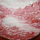 Johnson Bros, red,  Old Country Scene bowl