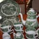 Royal Tudor Staffordshire Coaching Taverns, green dining set &amp; coffe set