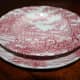 Alfred Meakin Coaching Days, red dinner & soup plate