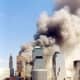 The World Trade Center on 9/11, shortly after WTC1 collapsed.