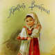 Little girl with red colored Easter Eggs. Photo 9