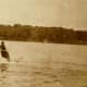 My great-grandmother water skiing on Okauchee Lake