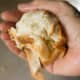 Soaked and squeezed bread