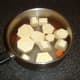 Chopped parsnips and carrots for boiling