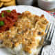 Baked haddock with cashew cracker crust