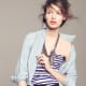 Summer layers. A chambray button down shirt thrown over a striped bustier, J.Crew Catalog