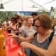 Visitors are spoilt for choice at the rum tasting.