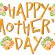 Happy Mother's Day clip art -- happy faces -- mustard