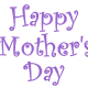 free Happy Mother's Day clip art -- periwinkle