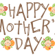 Happy Mother's Day clip art -- happy faces -- brown
