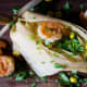 Shrimp and corn tamales with miso butter