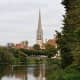 The Abbey Church of St Savin sur Gartempe viewed from across the river