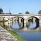 The "modern" bridge with the medieval bridge behind