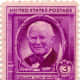 William Allen White, newspaper publisher of Emporia, Kansas, commemorated in US postage stamp of 1948.