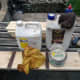 Oiling and waxing the wood with teak oil and beeswax; prior to assembly.