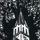 My linocut with the title: Praha Prayers