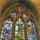 The Plague Window in Eyam Parish Church.