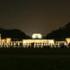 The World War II Memorial at night.