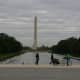 The reflecting pool and Washington Monument, as seen from Lincoln's Memorial.