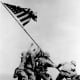 The famous photograph that would signify the heroic effort to take Iwo Jima by American Marines.