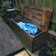 Recycle waste stored until its collected; including glass, cardboard, plastics and tins.