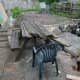 The old decking salvaged, and ready for repurposing.