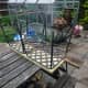 Profile of chairs marked out on decking, prior to cutting to size.