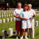 My mother, niece and aunt standing in the Confederate cemetery located on Rock Island