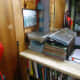 The new wooden filing tray on the side desk.