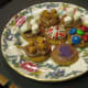 Decorated vanilla wafer cookies