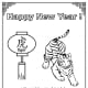 These printable, Year of the Tiger coloring sheets include images of tigers along with Chinese writingthat says “Happy New Year!”
