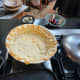 Step 4 cont: Bake pie crust slightly.